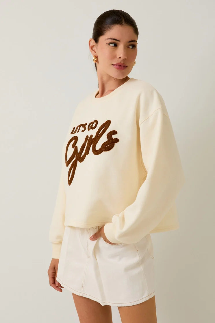 Let's Go Girls rodeo sweatshirt from Adelyne's Boutique & Gifts, featuring a stylish casual design with rodeo-themed graphics.