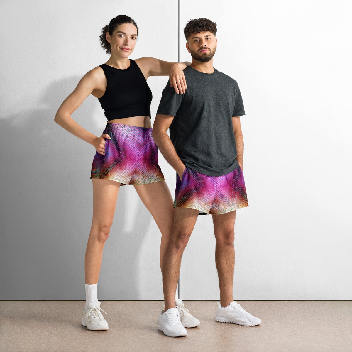 Pixeled Athletic Shorts For EDM Rave Festival Outfit Clothing