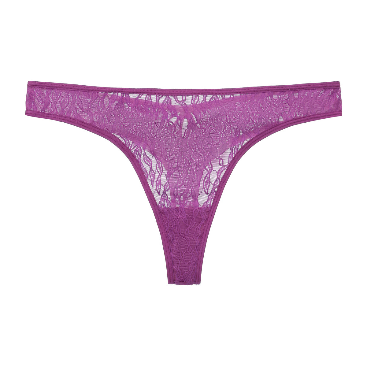 Amour d'Agnette Julie Everyday Lace Thong in electric eel color, small size, featuring delicate lace fabric and minimal coverage.