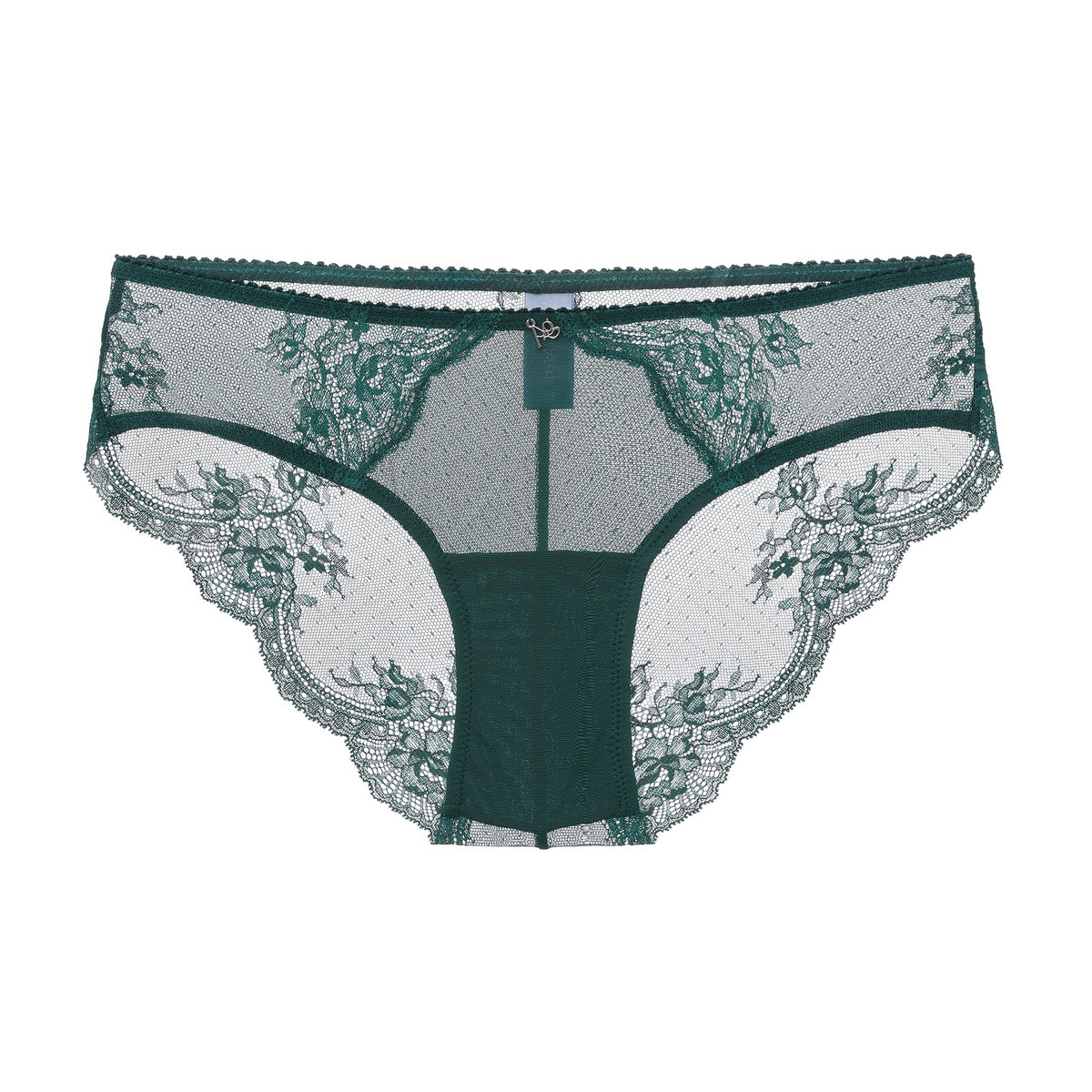 Amour d'Agnette Kim Stretch Lace and Mesh Cheeky bottom with floral lace and semi-sheer mesh fabric, designed for a comfortable fit.