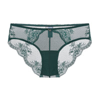 Amour d'Agnette Kim Stretch Lace and Mesh Cheeky bottom with floral lace and semi-sheer mesh fabric, designed for a comfortable fit.