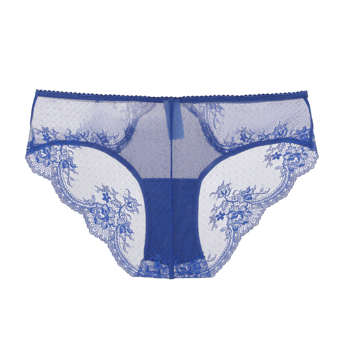 Amour d'Agnette Kim Stretch Lace and Mesh Cheeky bottom showing delicate lace, sheer mesh fabric, and cheeky fit.