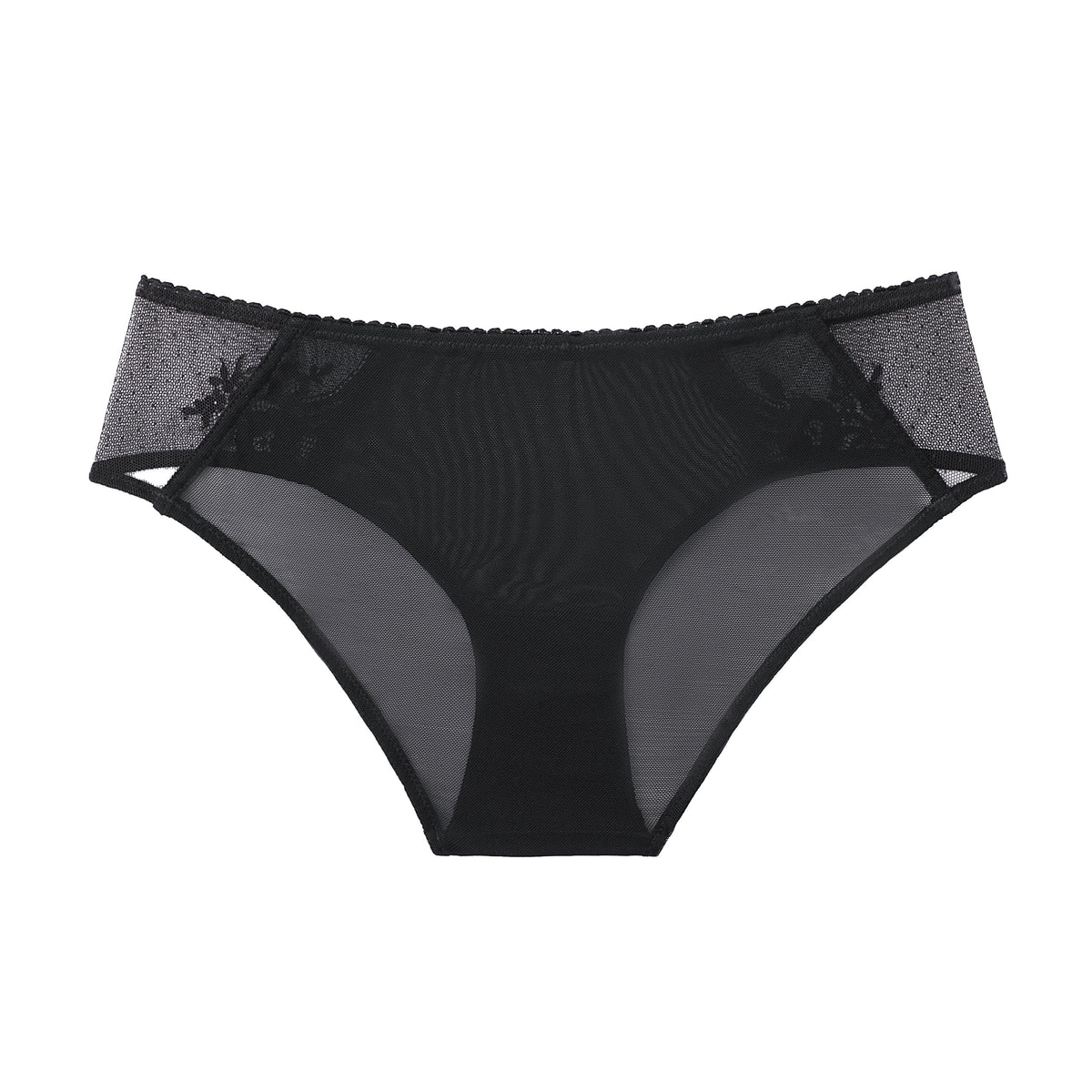 Front view of Amour d'Agnette Kim Stretch Lace & Mesh Hipster Brief, showcasing delicate lace and mesh fabric design.