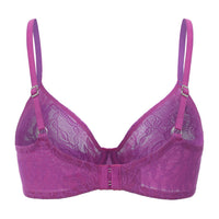 Blue Amour d'Agnette Julie molded lace and mesh T-shirt bra with underwire and smooth cups, designed for comfort and support.