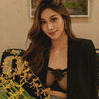 Amour d'Agnette sapphire Kim high neck sheer lace underwire bra with intricate lace details and supportive design.