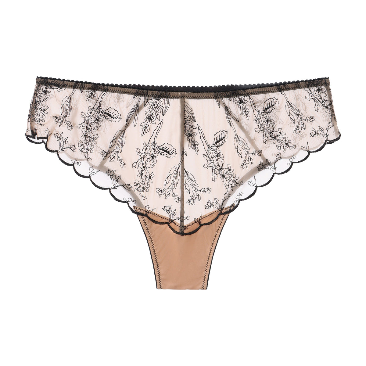 Amour d'Agnette XS Kim embroidery cheeky underwear on jelly fabric showing intricate embroidery and vibrant material.