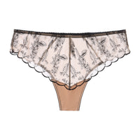 Amour d'Agnette XS Kim embroidery cheeky underwear on jelly fabric showing intricate embroidery and vibrant material.
