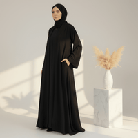 Archive Piece Ice Silk Crepe Open Abaya 2-Piece Set - MP014 (Size XXL Only)