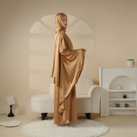 Archive Piece Luxury Satin Floaty Kaftan Abaya With Matching Hijab - MP007 (Size M Only)