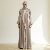 Archive Piece Satin Open Abaya & Hijab 2-Piece Set - MP010 (Size M Only)
