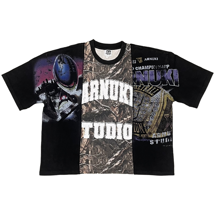 ArnukiClothing Prime Streetwear cropped boxy cotton T-shirt with DTG print, oversized fit, front view.