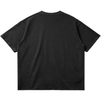 Black garment-dyed ArnukiClothing basketball-inspired streetwear T-shirt with a casual back view, made from 260 GSM cotton.