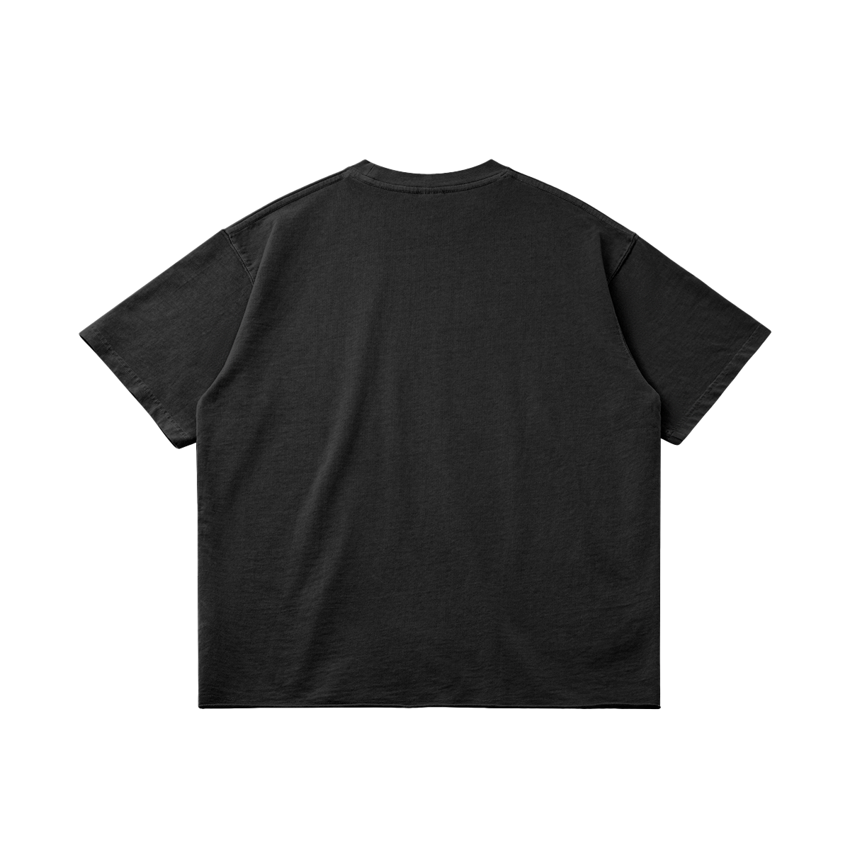 Black Basketcase T-shirt by ArnukiClothing with raw hem, garment dyed cotton, edgy faded hem, streetwear style, 260GSM fabric.