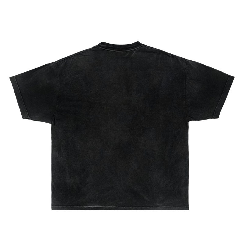 Black Heart Streetwear T-Shirt by ArnukiClothing featuring a bold heart graphic on a boxy black tee.
