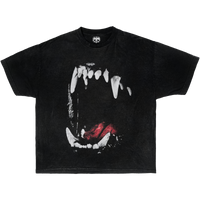 Unisex cotton boxy fit T-shirt with dog teeth streetwear graphic, lightweight 240 GSM, by ArnukiClothing.
