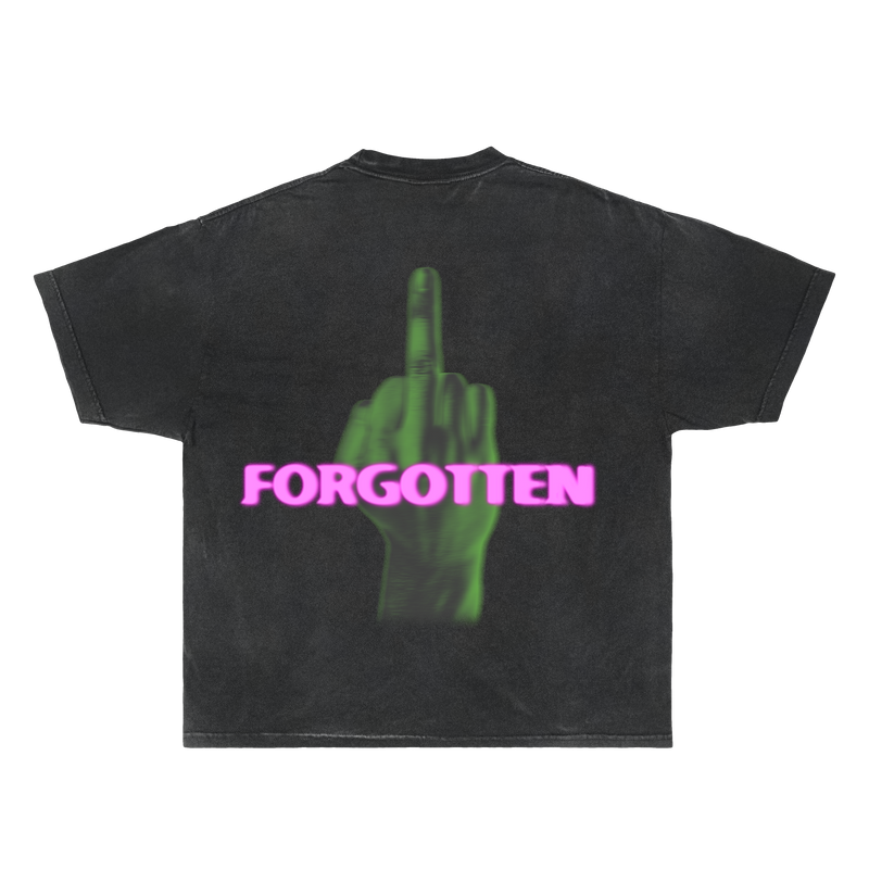 Paranormal Forgotten Garment Dyed Streetwear T-Shirt by ArnukiClothing featuring a green back mockup with short sleeves and cotton fabric.