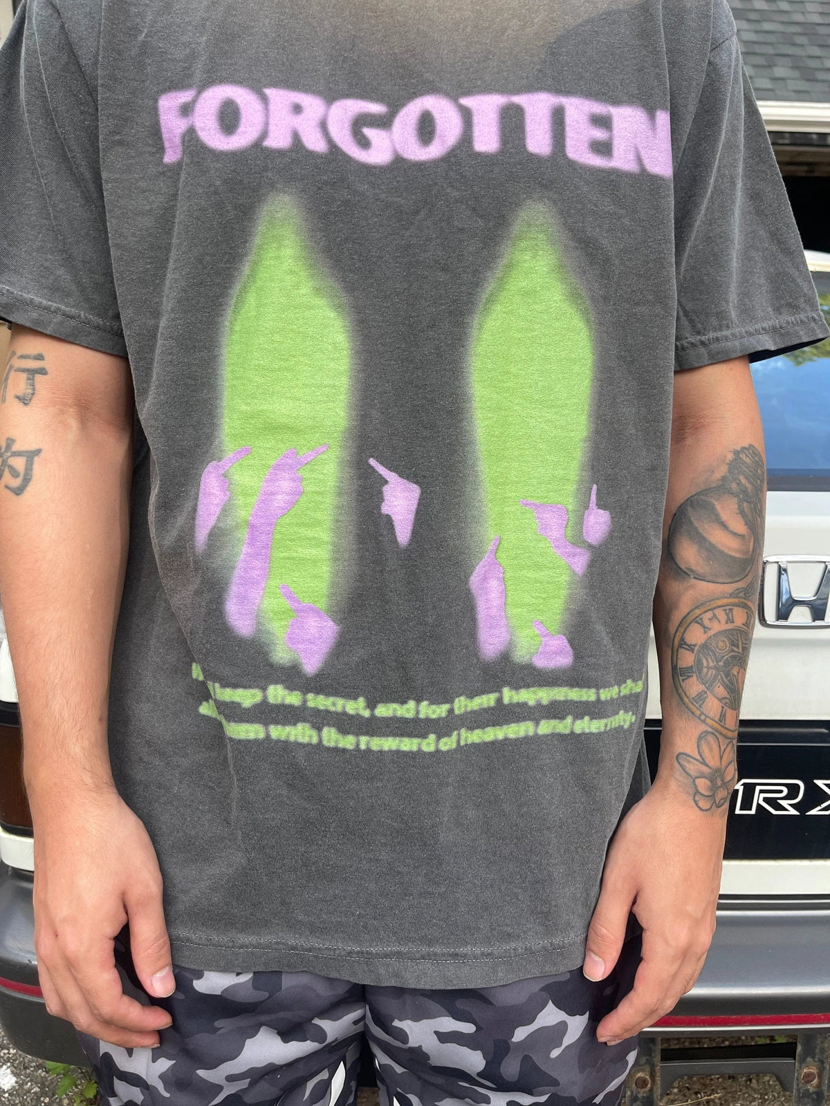 Paranormal Forgotten Garment Dyed Streetwear T-Shirt by ArnukiClothing, short sleeve cotton tee with unique design and relaxed fit.