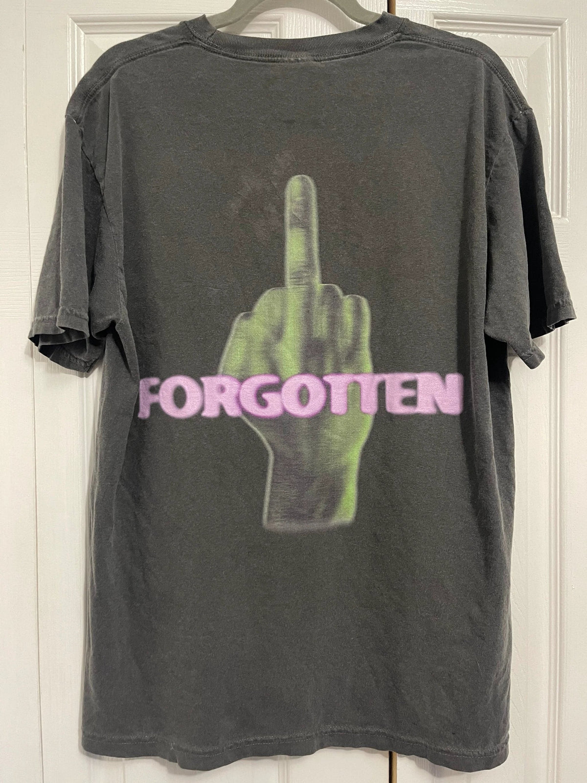 Cotton streetwear T-shirt by ArnukiClothing featuring paranormal forgotten garment dye in short sleeve style.