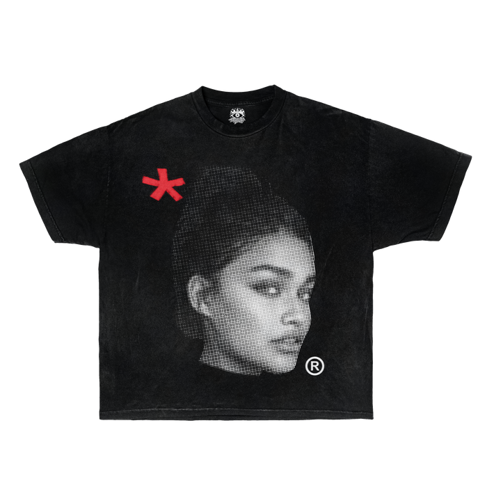Black ArnukiClothing Half Tone Princess streetwear T-shirt, unisex cotton casual tee with bold graphic design.