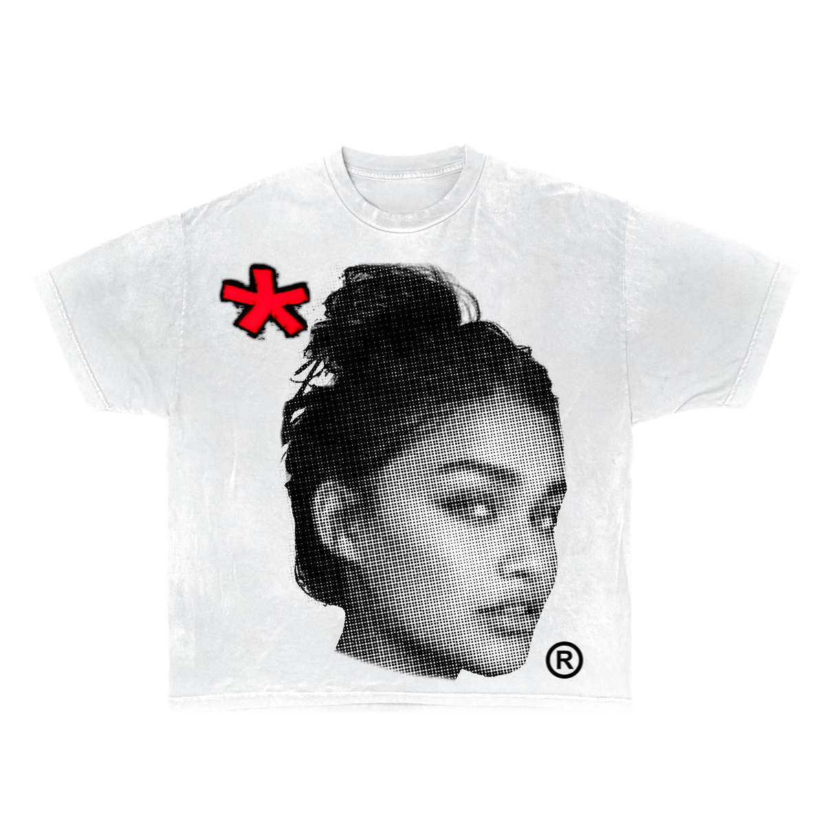 ArnukiClothing black cotton T-shirt featuring a half-tone princess design, true-to-size unisex streetwear tee for casual wear.