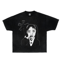 Black ArnukiClothing Opium Attitude streetwear T-shirt with short sleeves and printed design on 180 GSM cotton fabric.