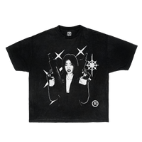 Black Twin Uzi streetwear T-shirt by ArnukiClothing, 100% cotton casual graphic tee, true to size for everyday wear.