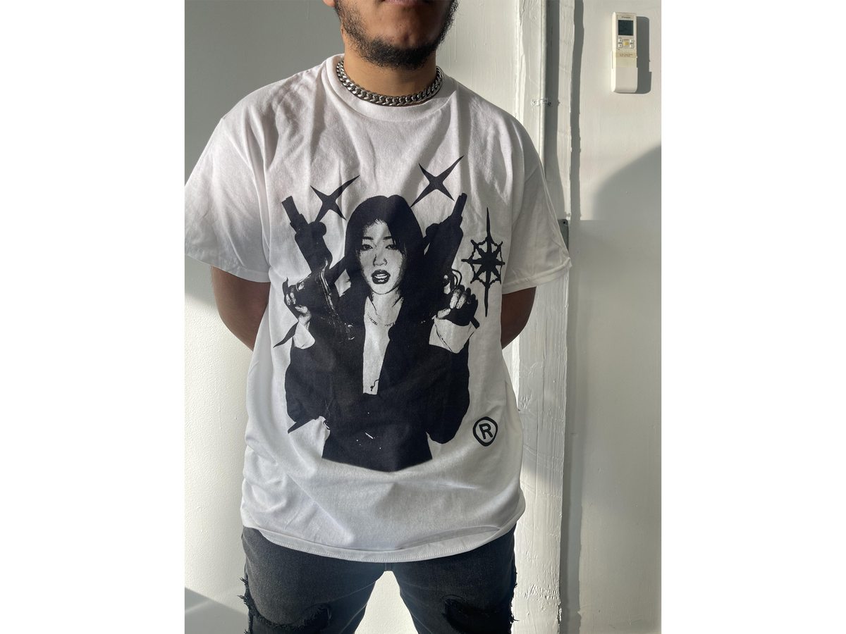 Black Twin Uzi streetwear T-shirt by ArnukiClothing, 100% cotton casual graphic tee, true to size for everyday wear.