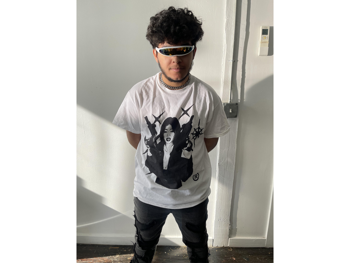 Black Twin Uzi streetwear T-shirt by ArnukiClothing, 100% cotton, casual graphic tee, true to size for everyday wear.