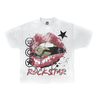 ArnukiClothing white cotton T-shirt, casual streetwear style, true to size, ideal for confident everyday wear.