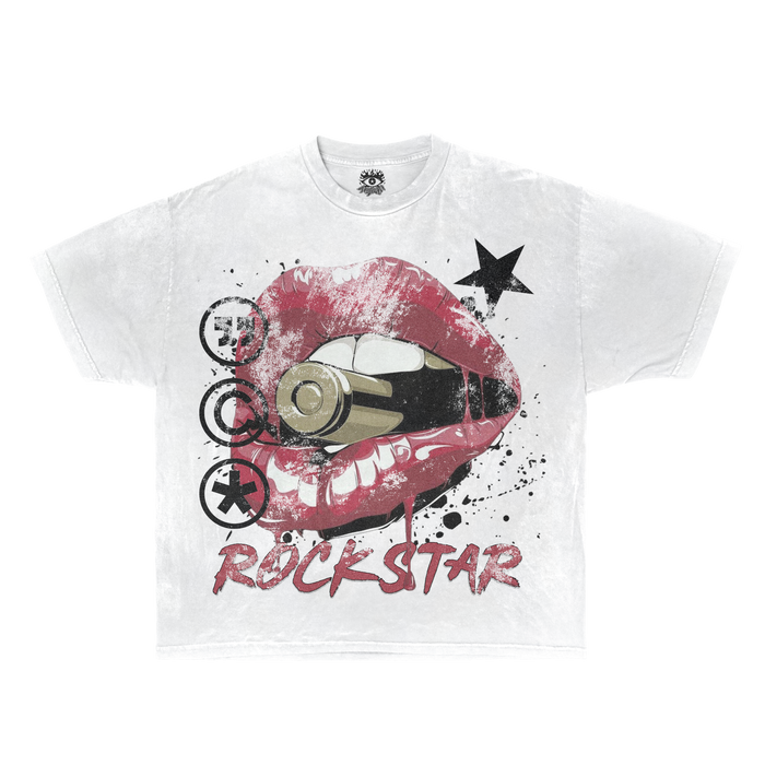 ArnukiClothing white cotton T-shirt, casual streetwear style, true to size, ideal for confident everyday wear.