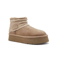 Taupe FAME Ultra Platfoam boots by Australia Luxe Collective featuring sleek design and plush material.