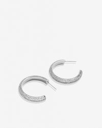 Unstoppable Pave Midi Hoop Earrings