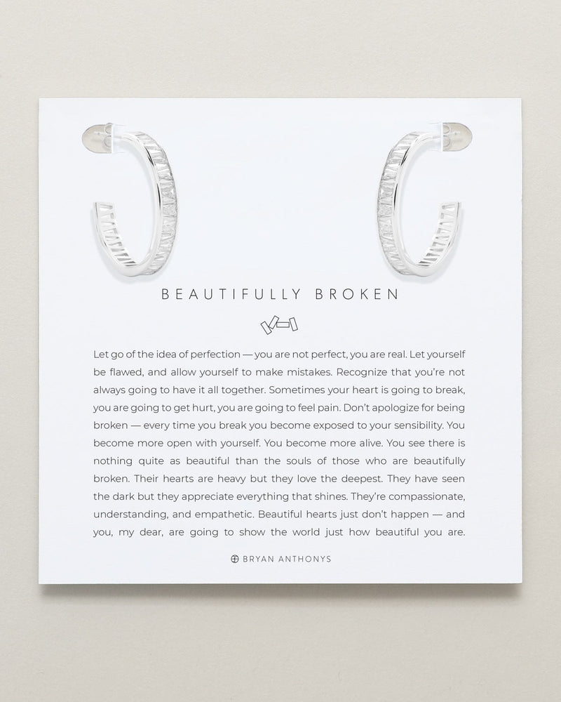 Beautifully Broken Baguette Midi Hoop Earrings