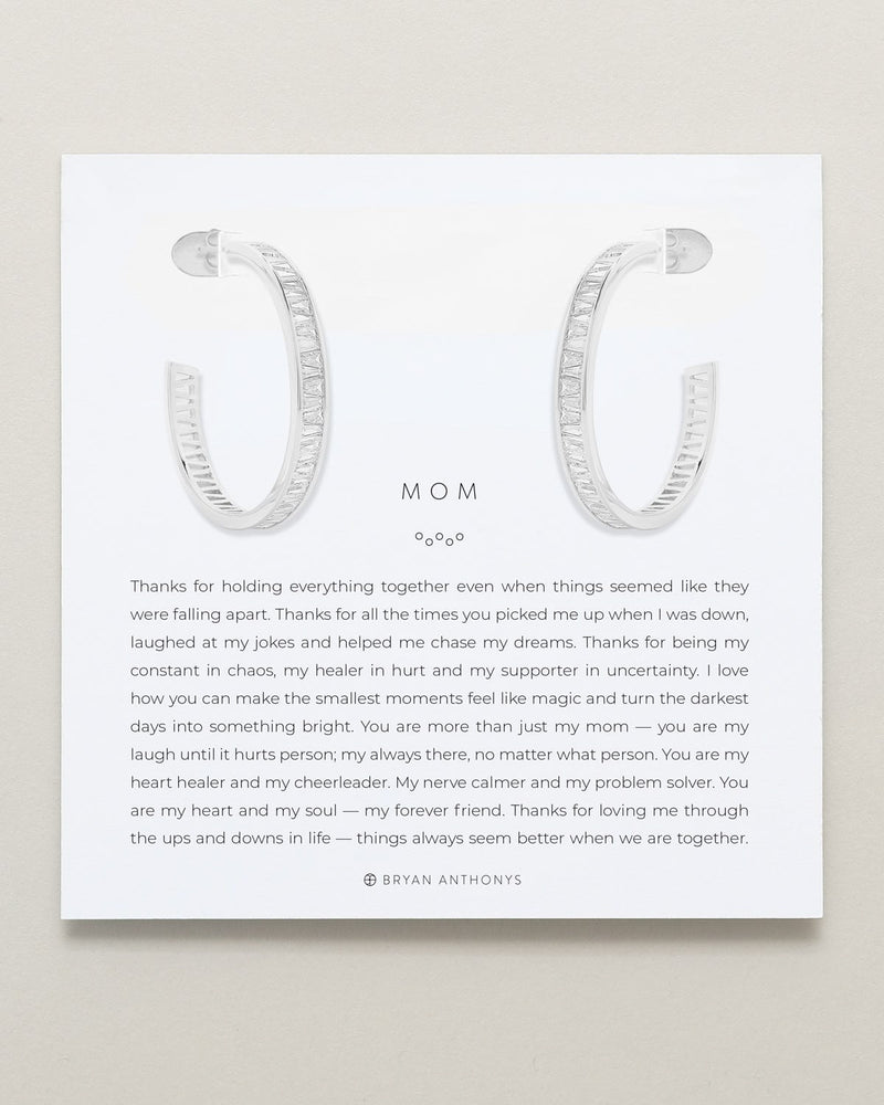 Mom Baguette Maxi Hoop Earrings