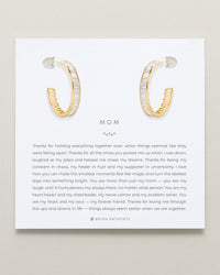 Mom Baguette Midi Hoop Earrings