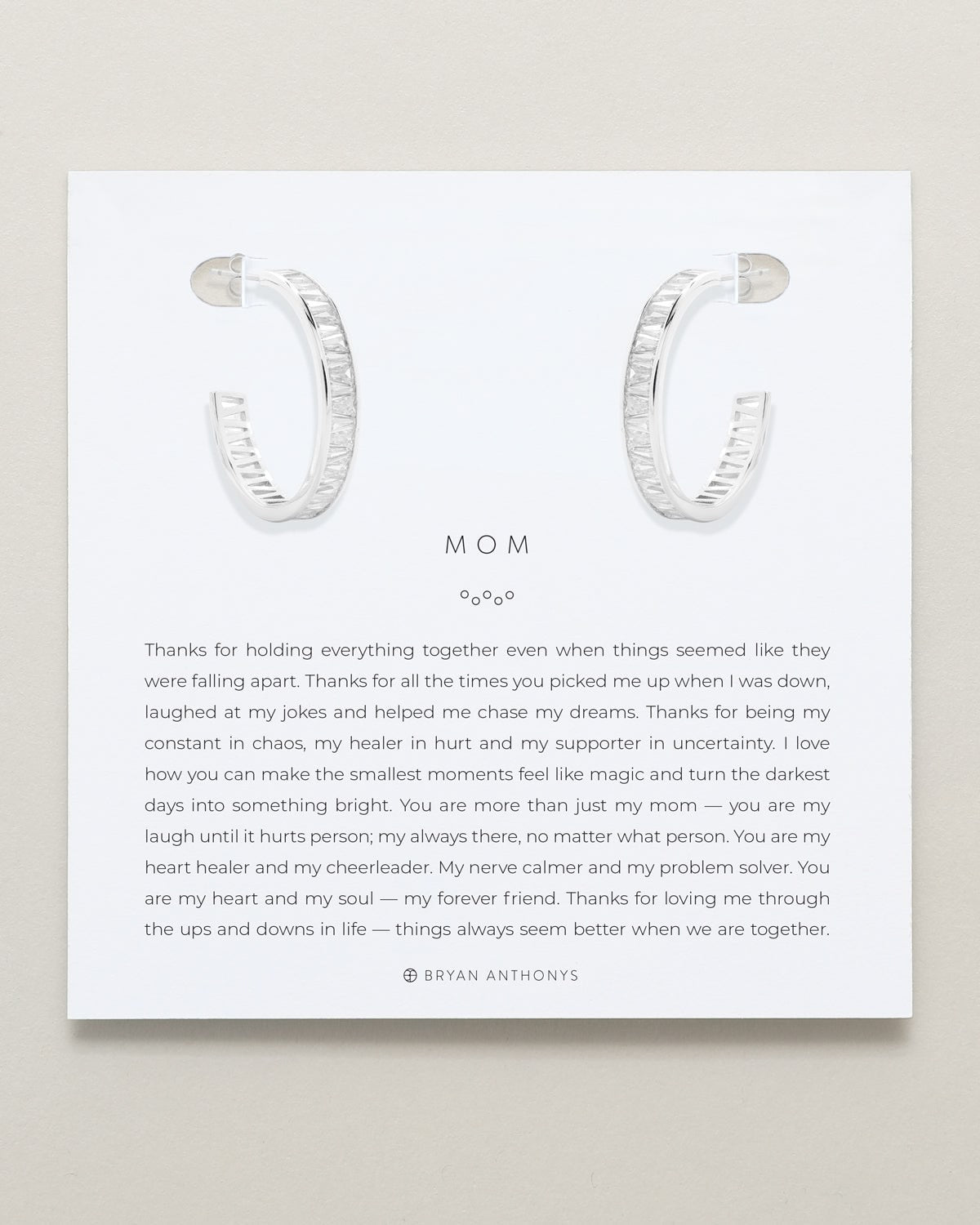 Mom Baguette Midi Hoop Earrings