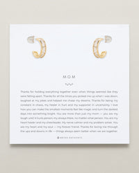 Mom Baguette Mini Hoop Earrings