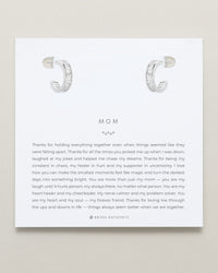 Mom Baguette Mini Hoop Earrings