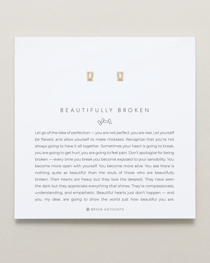 Beautifully Broken Baguette Stud Earrings