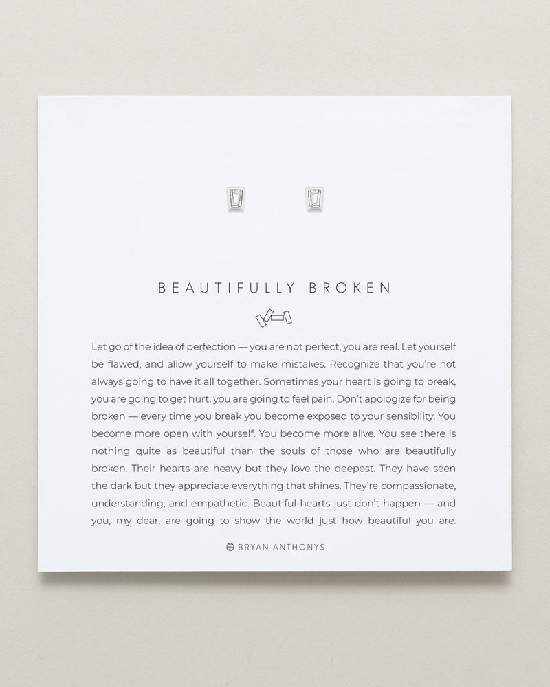 Beautifully Broken Baguette Stud Earrings