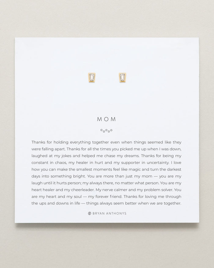 Mom Baguette Stud Earrings