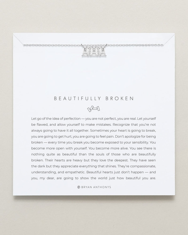Beautifully Broken Baguette Dainty Necklace