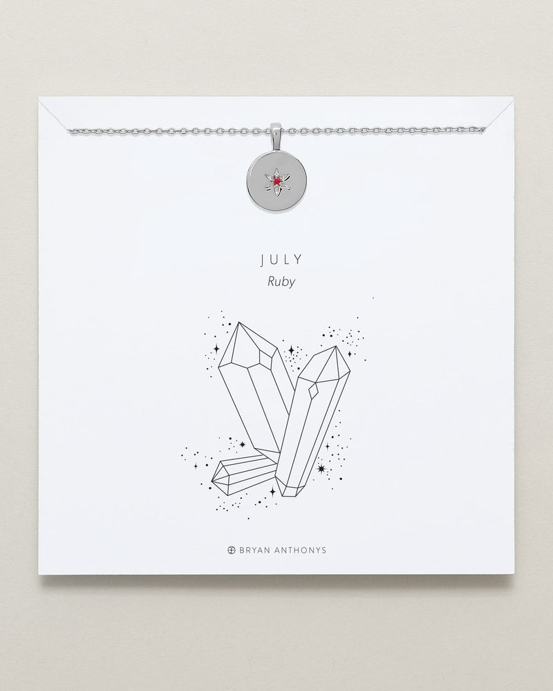 Birthstone Pendant Necklace — Ruby