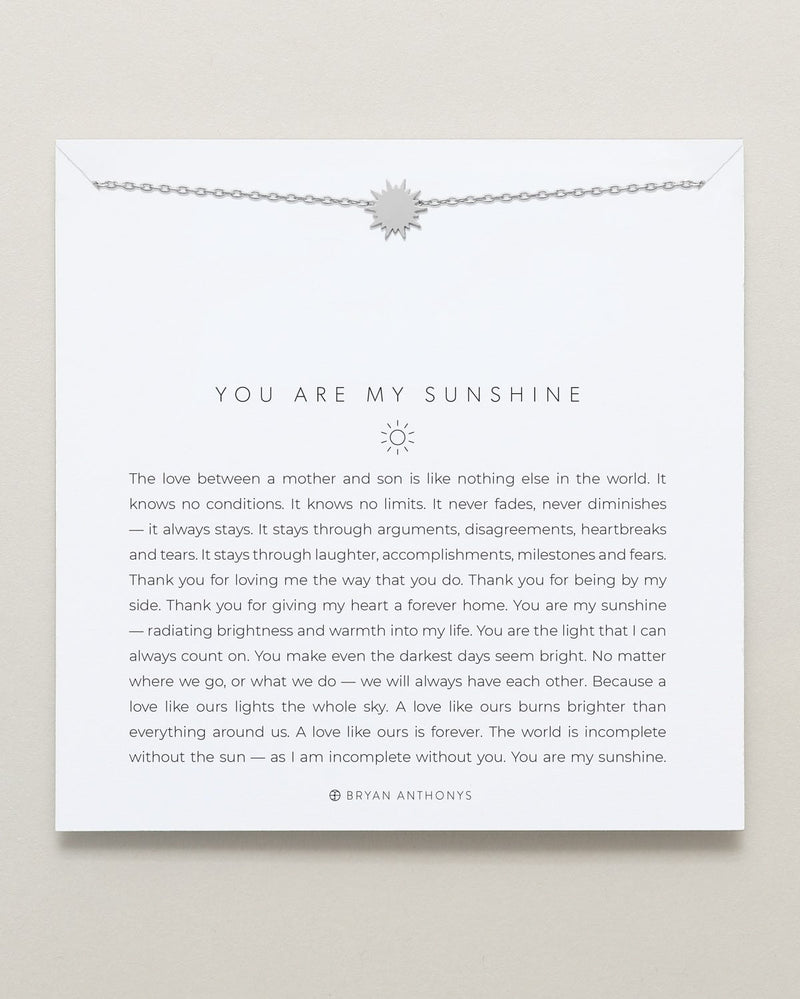 You Are My Sunshine Icon Necklace (Mother Son)