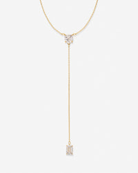 Beautifully Broken Emerald Cut Lariat Necklace