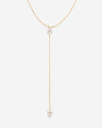 By My Side Pear Cut Lariat Necklace
