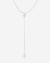 By My Side Pear Cut Lariat Necklace