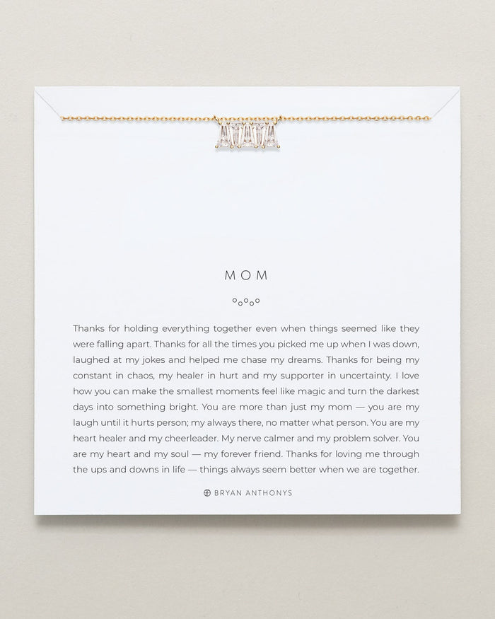 Mom Baguette Dainty Necklace