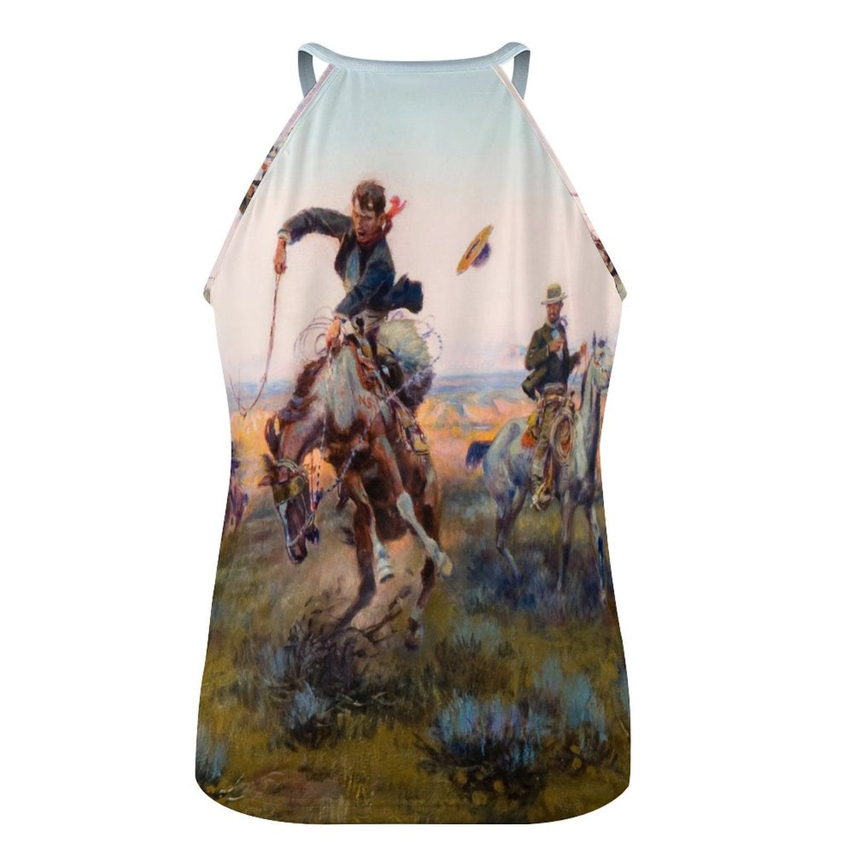 Vintage Western women's tank top from Baha Ranch Western Wear, featuring classic Western style and sleeveless design.