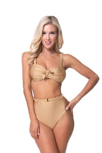 Beach Joy Bikini solid high waist bikini set with belt, featuring a stylish design and supportive fit, shown in the product image.
